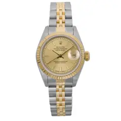 ROLEX DATEJUST 26MM GOLD STEEL CHAMPAGNE DIAL LADIES WATCH 69173