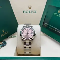 ROLEX DATEJUST 31 NEW 2025 PINK DIAMOND DIAL SCATTER DIAMOND BEZEL OYSTER