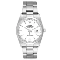 Rolex Datejust 36 White Dial Steel Mens Watch 16200