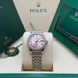 ROLEX DATEJUST 31 NEW 2025 PINK DIAMOND ROMAN DIAMOND BEZEL 278384RBR JUBILEE