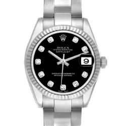 ROLEX DATEJUST 31 STEEL WHITE GOLD DIAMOND DIAL LADIES WATCH 178274 BOX CARD