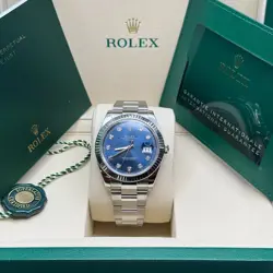 ROLEX DATEJUST 41 NEW 2025 BLUE DIAMOND DIAL STAINLESS STEEL FLUTED OYSTER