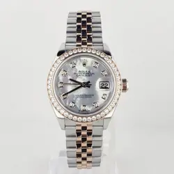 ROLEX DATEJUST 28 EVEROSE GOLD & STAINLESS STEEL - MOP DIAMOND DIAL - 279381RBR
