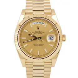 MINT 2021 PAPERS ROLEX DAY-DATE PRESIDENT 40MM CHAMPAGNE 18K GOLD 228238 BOX