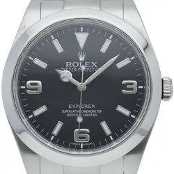 ROLEX EXPLORER 1 EARLY MODEL 214270 (RUNTIME) BOX WARRANTY STAINLESS STEEL M...