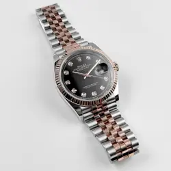 ROLEX DATEJUST 126231 ROSE GOLD STAINLESS STEEL BLACK DIAMOND DIAL