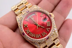Spectacular Rolex Presidential Day Date Gold 18078 With Box Fully Iced Out