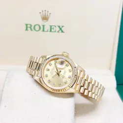 ROLEX 26MM 18K YELLOW GOLD CHAMPAGNE DIAMONDS DATEJUST REF: 69178 (L SERIES)