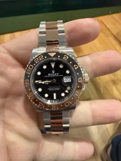 ROLEX GMT-MASTER II 18K ROSE GOLD ROOT BEER BROWN 126711 CHNR 40MM WATCH