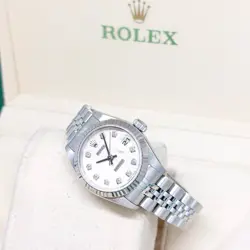 ROLEX 26MM SILVER JUBILEE DIAMONDS DIAL DATEJUST REF: 69174 (U SERIES)