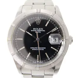 ROLEX OYSTER PERPETUAL AUTOMATIC WATCH 15210 STAINLESS STEEL BLACK