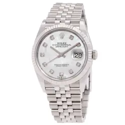 ROLEX DATEJUST 36 AUTOMATIC DIAMOND WHITE MOP DIAL WATCH 126234WDJ