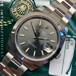 2023 ROLEX DATEJUST 126300 RHODIUM 41MM STEEL OYSTER WRISTWATCH WITH BOX PAPERS