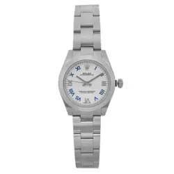 ROLEX OYSTER PERPETUAL 31 MM STEEL WHITE ROMAN DIAL AUTOMATIC WATCH 177200