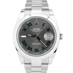 2024 NEW PAPERS ROLEX DATEJUST WIMBLEDON STAINLESS STEEL 41MM WATCH 126300 BOX