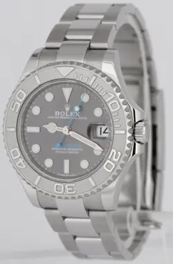 2023 NEW PAPERS Rolex Yacht-Master 268622 Rhodium 37mm Steel Grey Blue Watch BOX