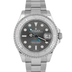 2023 NEW PAPERS Rolex Yacht-Master 268622 Rhodium 37mm Steel Grey Blue Watch BOX