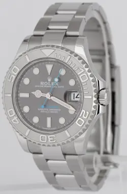 2023 NEW PAPERS Rolex Yacht-Master 268622 Rhodium 37mm Steel Grey Blue Watch BOX