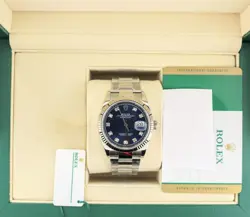 2019 ROLEX DATEJUST 126234 BLUE DIAMOND DIAL SS OYSTER WITH PAPERS 36MM