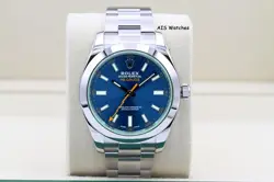 Rolex Milgauss Z-BLUE 116400 GV Green Crystal Blue Dial 2021 Box & Papers