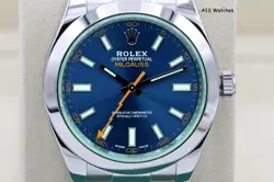 Rolex Milgauss Z-BLUE 116400 GV Green Crystal Blue Dial 2021 Box & Papers