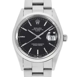 ROLEX OYSTER PERPETUAL DATE 15200 BLACK BAR K NUMBER SECOND HAND MENS