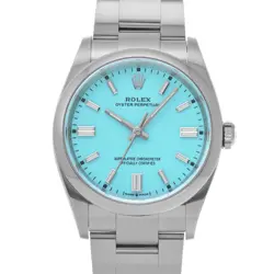 ROLEX 126000 OYSTER PERPETUAL 36 TURQUOISE BLUE MENS WRISTWATCH