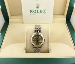ROLEX LADIES DATEJUST 6917 CHAMPAGNE DIAMOND DIAL TT JUBILEE WITH PAPERS 26MM