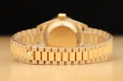 ROLEX LADIES PRESIDENT 69258 FACTORY RUBY STRING DIAMOND PYRAMID 18K GOLD WATCH