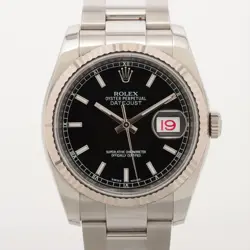 ROLEX DATEJUST 116234 SS×WG AT BLACK DIAL 1 EXTRA LINK