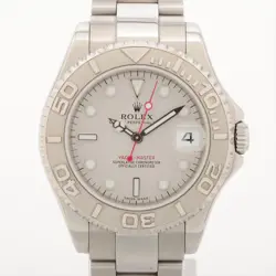 ROLEX YACHT‑MASTER 168622 SS×PT AT SILVER-FACE 3 EXTRA LINKS