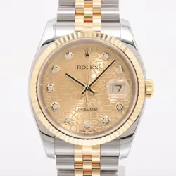 ROLEX DATEJUST 116233G SS×YG AT CHAMPAGNE-HOLICON-FACE 1 EXTRA LINK