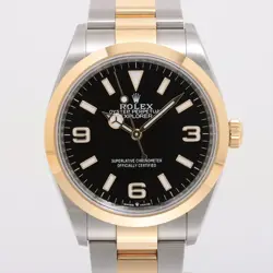 ROLEX EXPLORER I 124273 SS×YG AT BLACK DIAL 1 EXTRA LINK