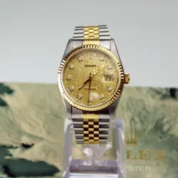 ROLEX DATEJUST 36 16233 JUBILEE CHAMPAGNE DIAMOND DIAL
