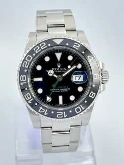 ROLEX GMT-MASTER II 116710LN 40MM CERAMIC STAINLESS STEEL BLACK DIAL PAPERS
