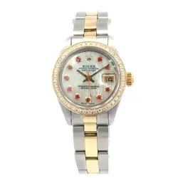 1980 ROLEX DATEJUST #6917 - OYSTER PERPETUAL TWO-TONE DIAMOND BEZEL & WHITE MOTH