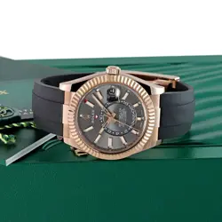 Rolex Sky Dweller 42mm Watch 42 mm Rose Gold Gray 326235 Dark Rhodium