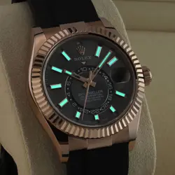 Rolex Sky Dweller 42mm Watch 42 mm Rose Gold Gray 326235 Dark Rhodium