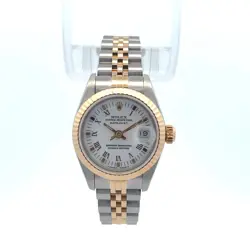 ROLEX DATEJUST 26MM TWO-TONE 18KYG/SS WHITE ROMAN DIAL 69173