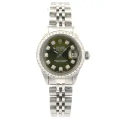 1972 ROLEX DATEJUST #6916 -JUBILEE OYSTER PERPETUAL GREEN DIAMOND DIAL AND BEZEL