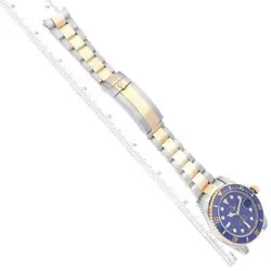 ROLEX SUBMARINER STEEL YELLOW GOLD BLUE DIAL MENS WATCH 116613