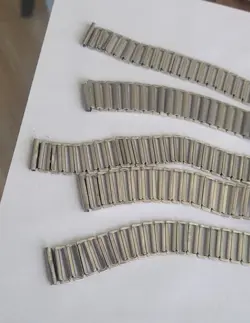 Vintage SWISS steel lot of 5 Bamboo military bracelets for Rolex bubble back,etc