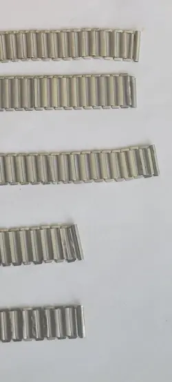 Vintage SWISS steel lot of 5 Bamboo military bracelets for Rolex bubble back,etc