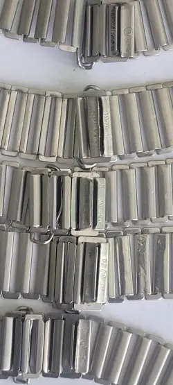 Vintage SWISS steel lot of 5 Bamboo military bracelets for Rolex bubble back,etc