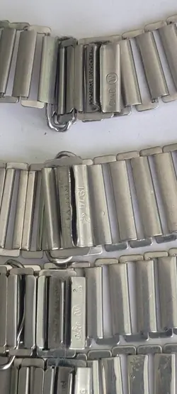 Vintage SWISS steel lot of 5 Bamboo military bracelets for Rolex bubble back,etc