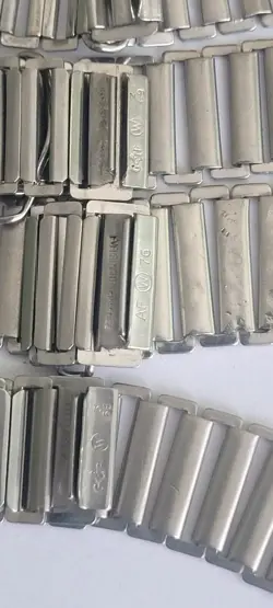 Vintage SWISS steel lot of 5 Bamboo military bracelets for Rolex bubble back,etc