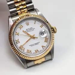 ROLEX DATEJUST 36 MM STEEL 18K YELLOW GOLD JUBILEE WATCH 16233 X SERIES 1991