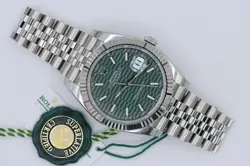ROLEX DATEJUST 41 126334 MOTIF GREEN FLUTED DIAL JUBILEE BAND FULL SET YEAR 2024