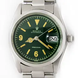 VINTAGE ROLEX OYSTER DATE PRECISION 6694 GREEN DIAL ORIGINAL 557 BRACELET  WATCH