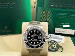 ROLEX SUBMARINER 126610LN BLACK CERAMIC STAINLESS 41MM BOX PAPER